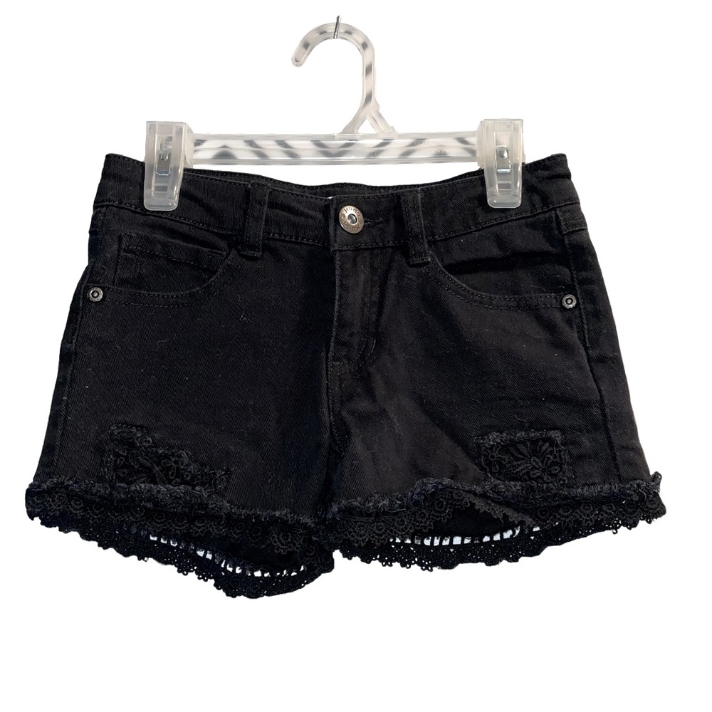 Girl's "Mudd" Black Distressed Denim Shorts Size 10